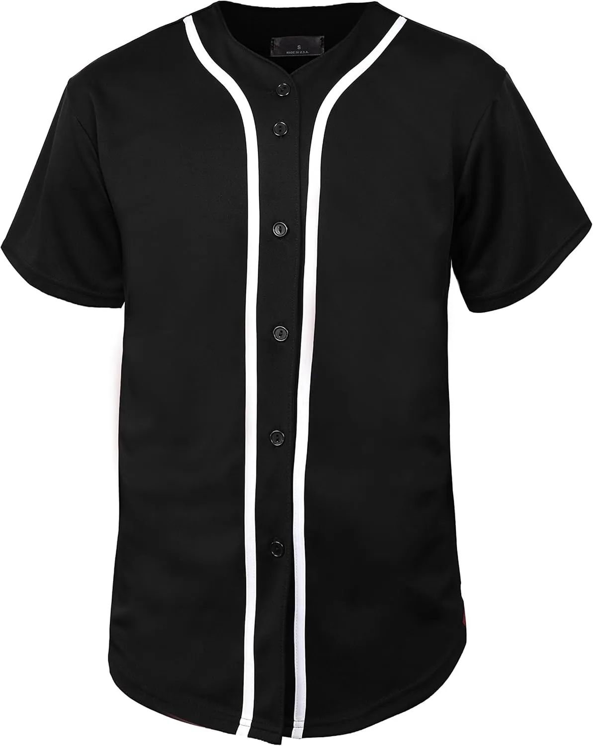 Hat and Beyond Mens Baseball Jersey Button Down T Shirts Hipster Plain Hip Hop 1UPA02