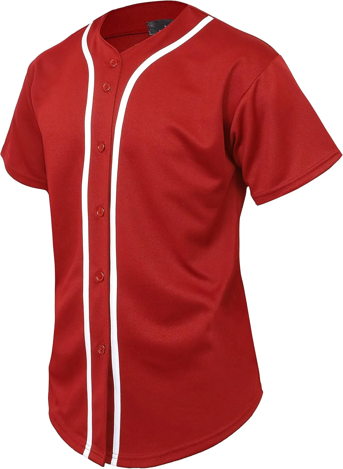 Hat and Beyond Mens Baseball Jersey Button Down T Shirts Hipster Plain Hip Hop 1UPA02