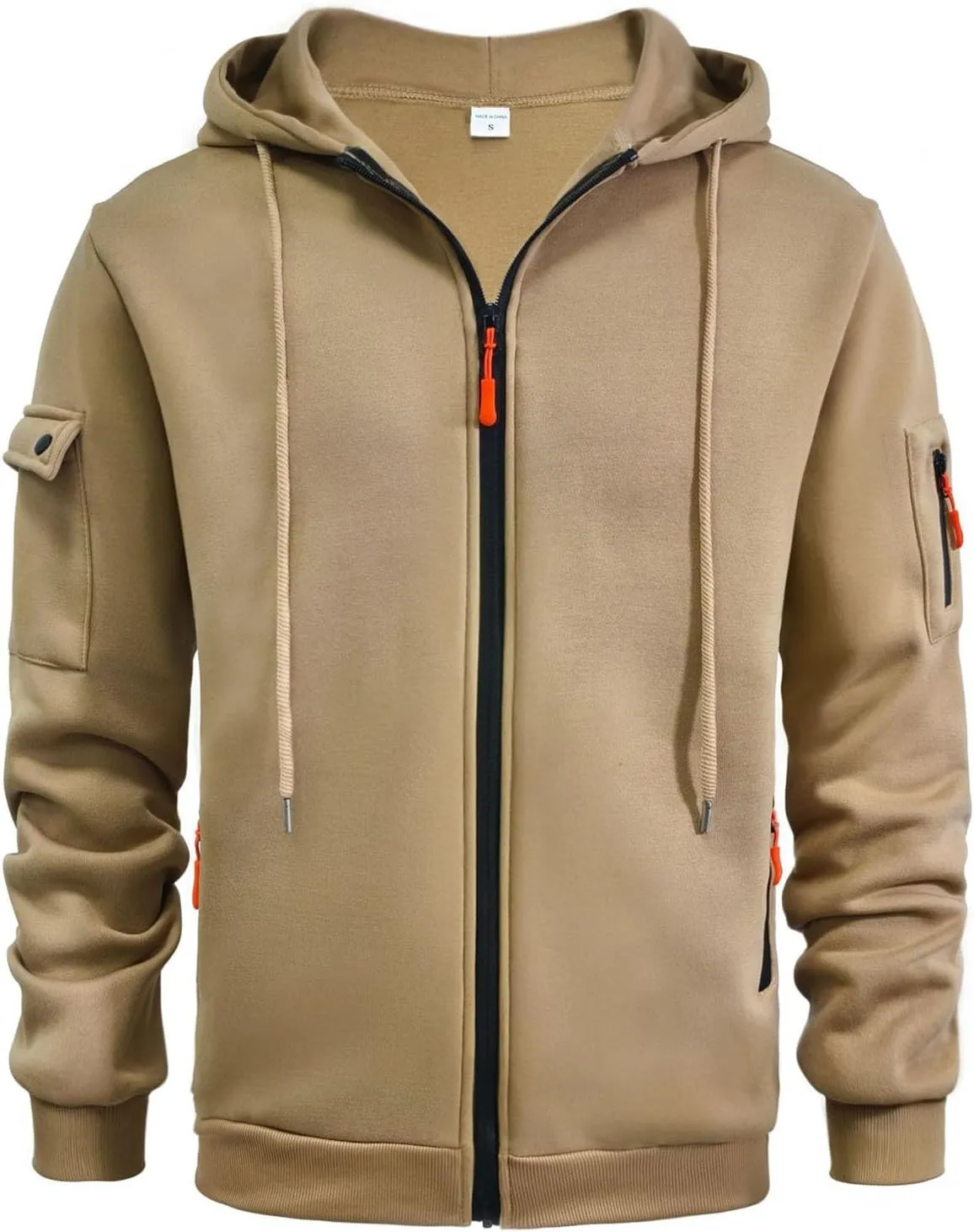 Hoodies for Men Full Zip Up Long Sleeve Sports Hooded Jacket Casual Gym Athletic Sweatshirt Coats with Zip Pockets