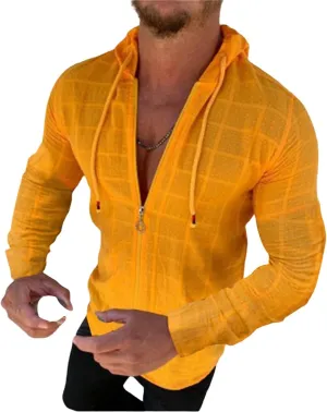 Hoodies for Men Long Cardigan Open Front Draped Lightweight Casual Slim Hooded shirt