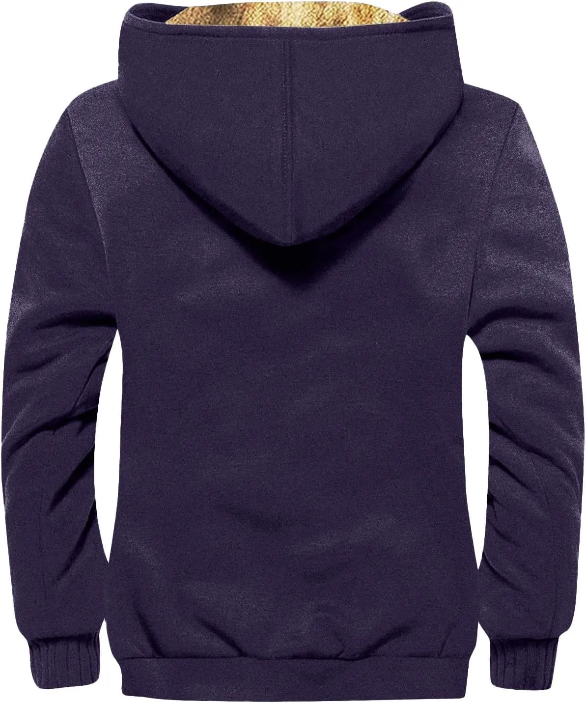 Hoodies for Men Zip Up Sweashirts Flannel Shirt Plaid Zip Up Sherpa Hooded Sweatshirt Warm Winter Coat
