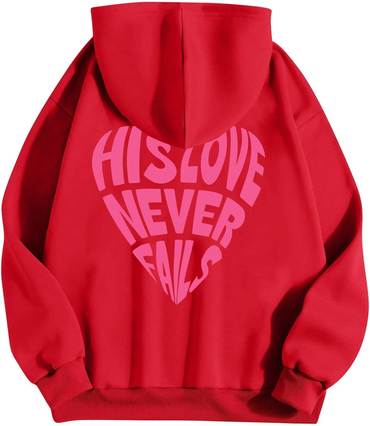 Hoodies For Teen Girls Long Sleeve Drawstring O Neck Casual Letter Printed Pullover Tops