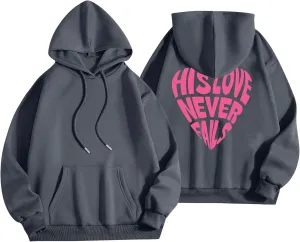 Hoodies For Teen Girls Long Sleeve Drawstring O Neck Casual Letter Printed Pullover Tops