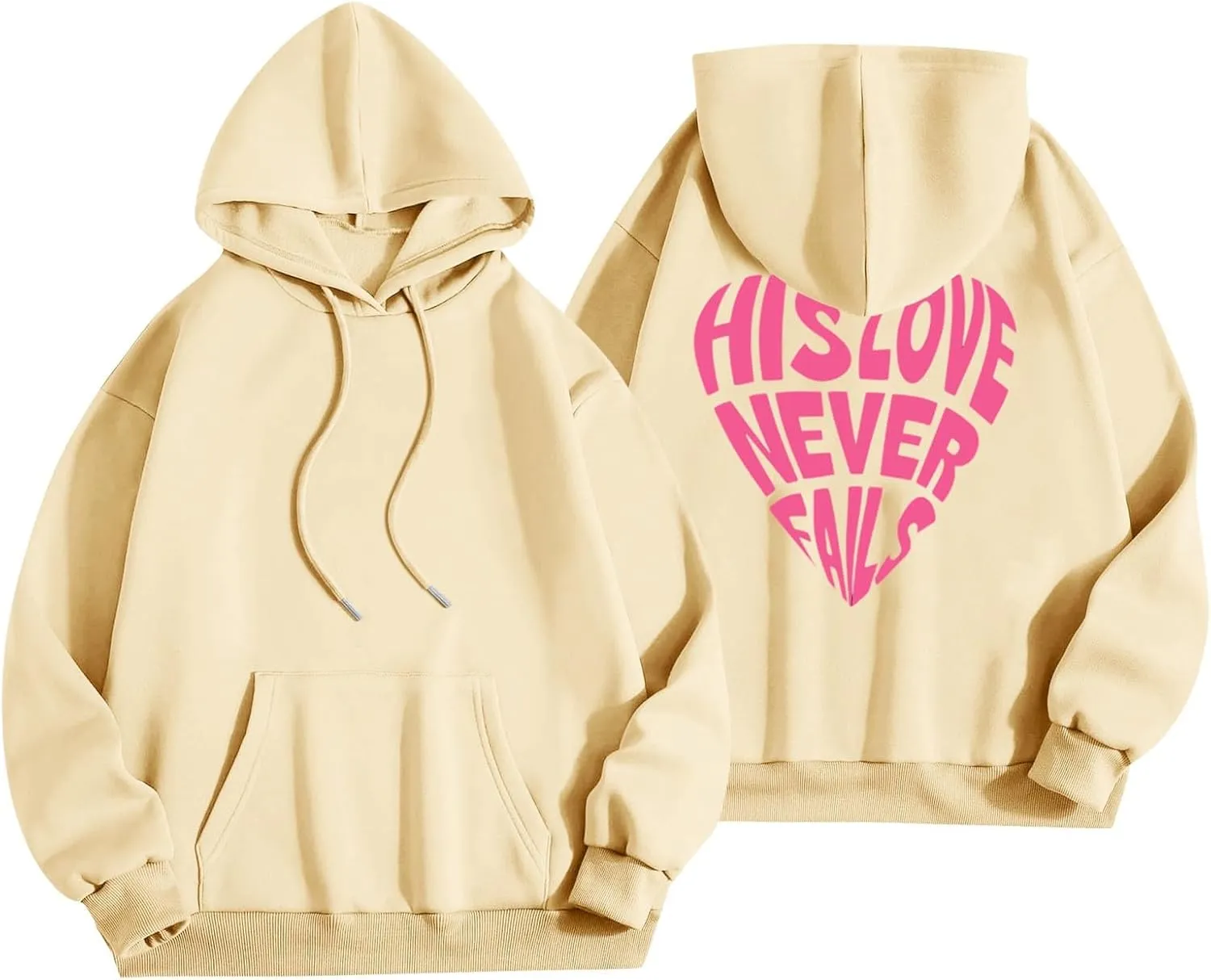 Hoodies For Teen Girls Long Sleeve Drawstring O Neck Casual Letter Printed Pullover Tops