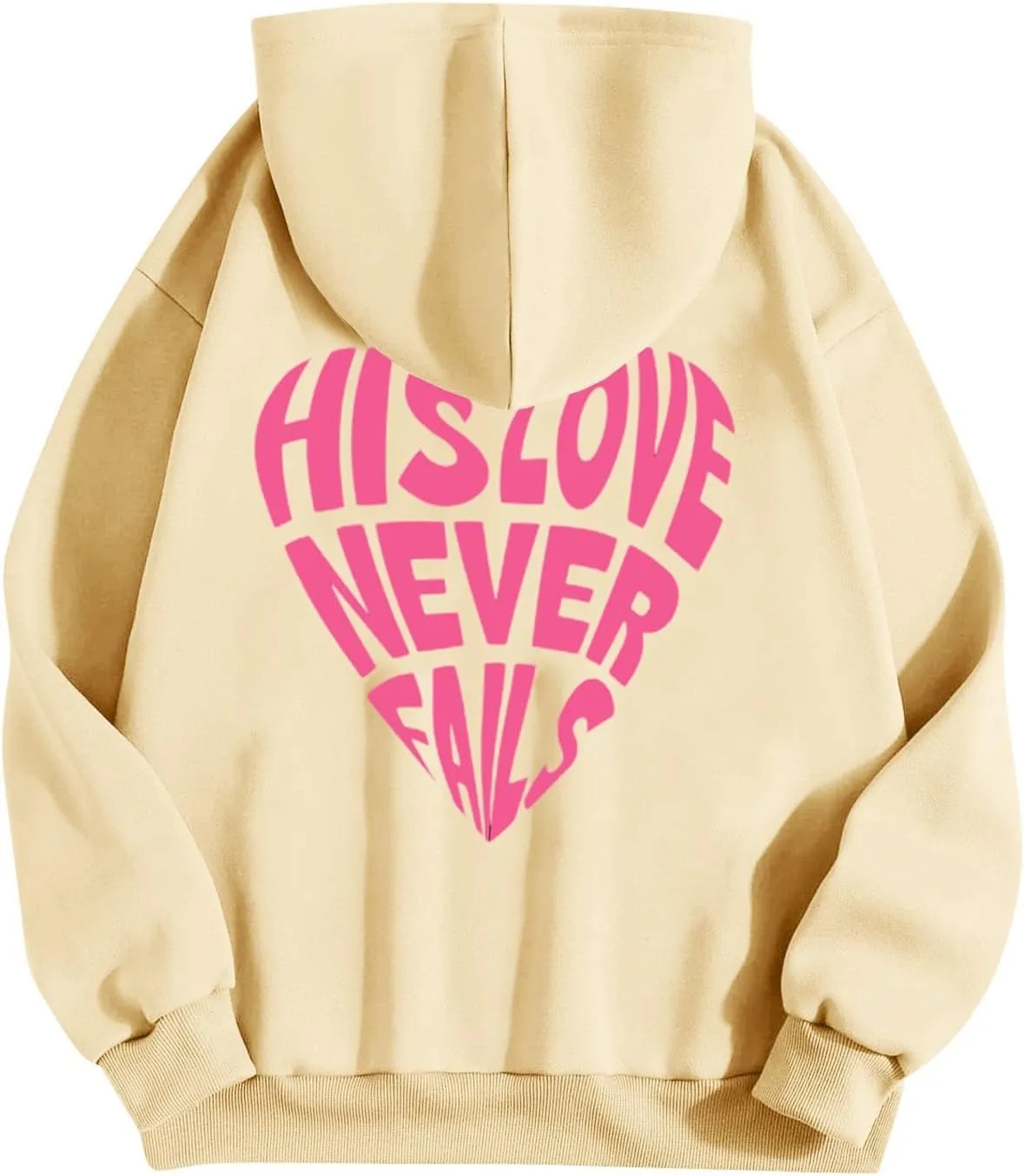 Hoodies For Teen Girls Long Sleeve Drawstring O Neck Casual Letter Printed Pullover Tops