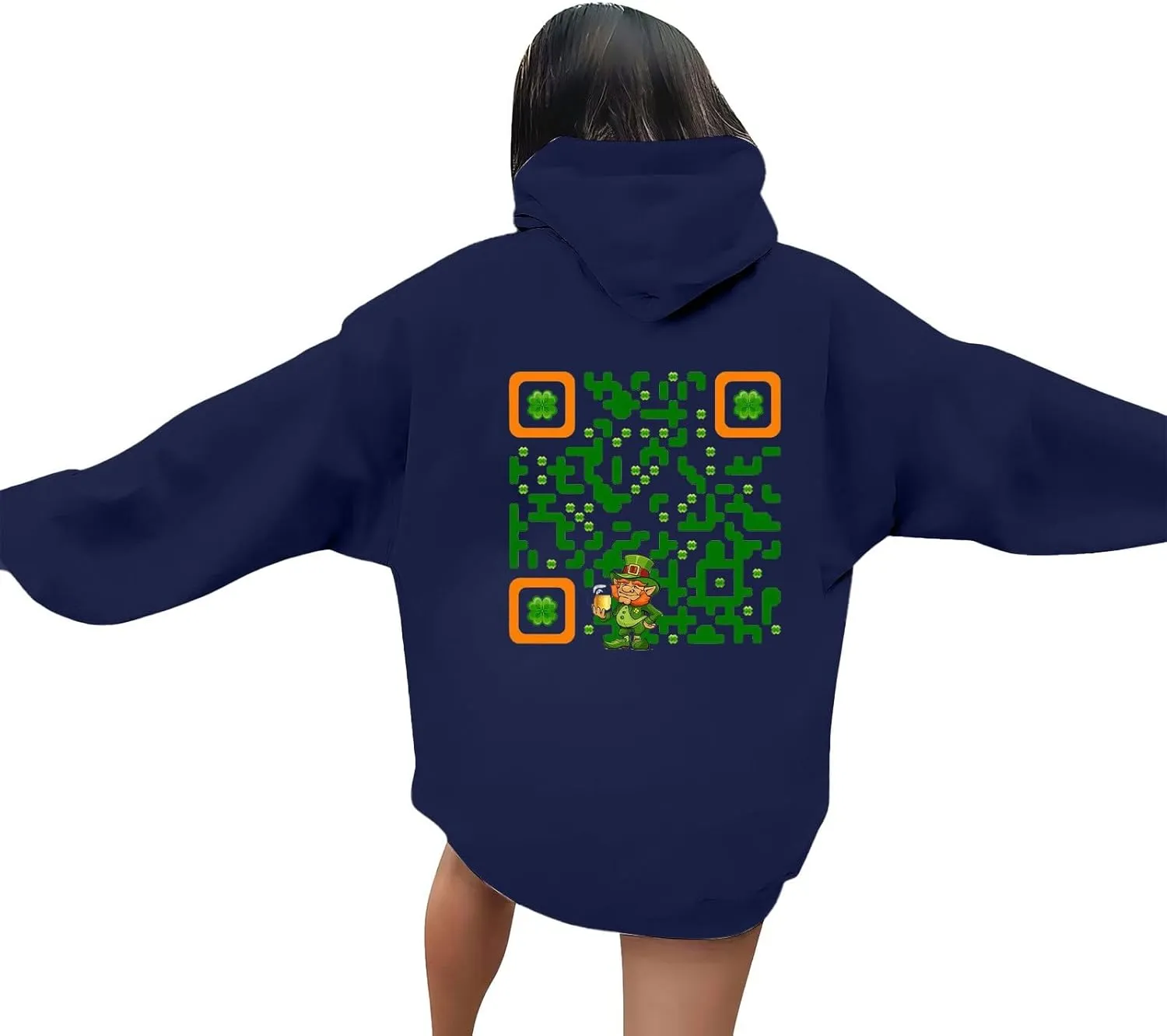 Hoodies for Women Plus Size Casual Long Sleeve Graphic Hoodies Drawstring Pullover Sweatshirts with Pocket