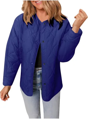 Jackets for Women Plain Quilted Puffer Jacket Fleece Lined Parka Comfy Soft Versatile Coats Womens Fashion Hoodies