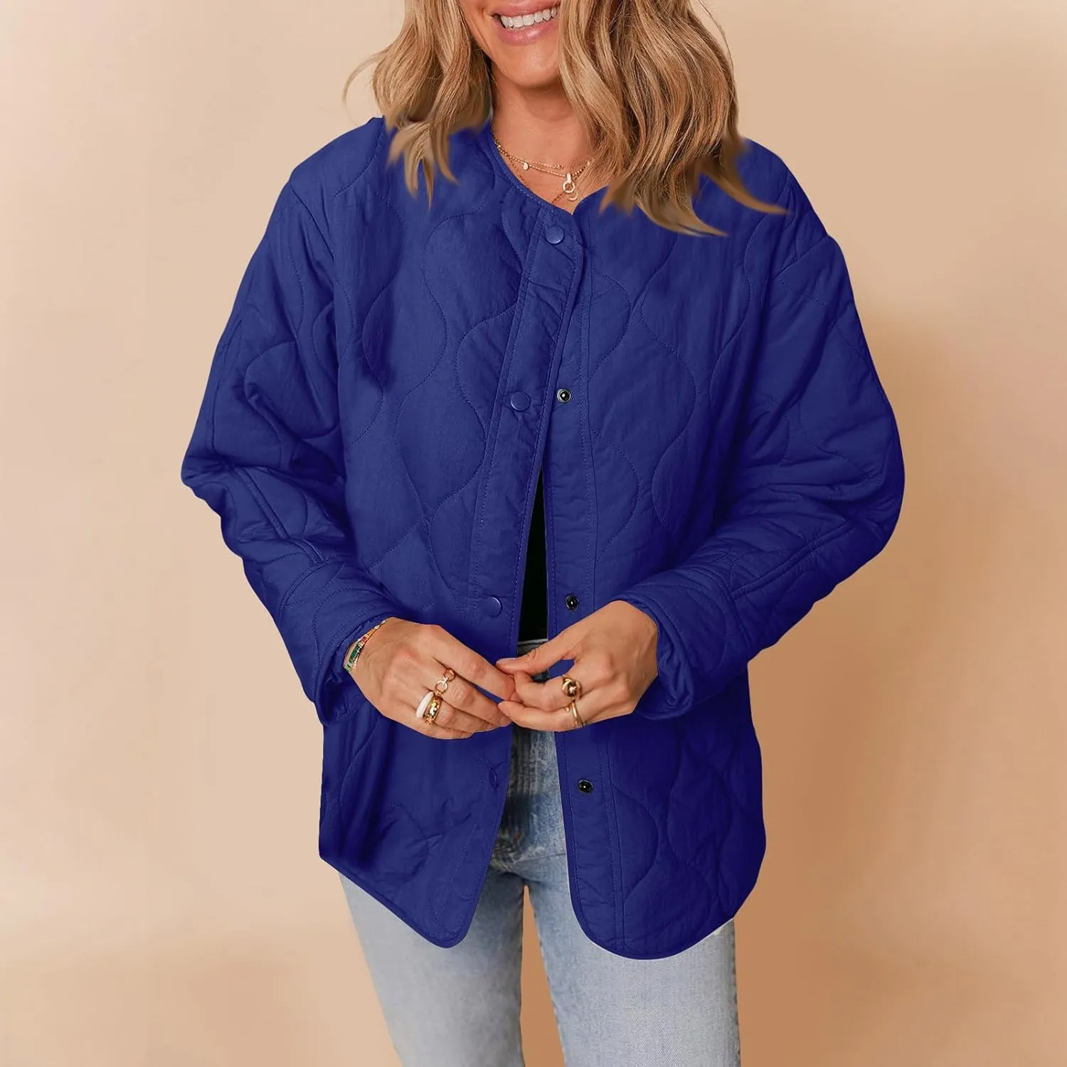 Jackets for Women Plain Quilted Puffer Jacket Fleece Lined Parka Comfy Soft Versatile Coats Womens Fashion Hoodies