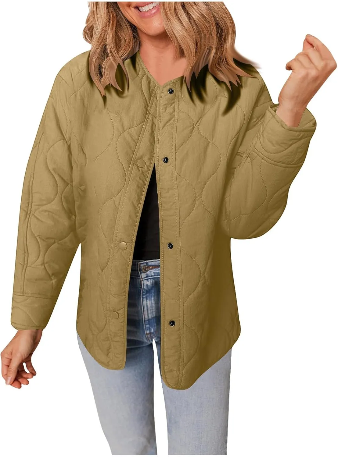 Jackets for Women Plain Quilted Puffer Jacket Fleece Lined Parka Comfy Soft Versatile Coats Womens Fashion Hoodies