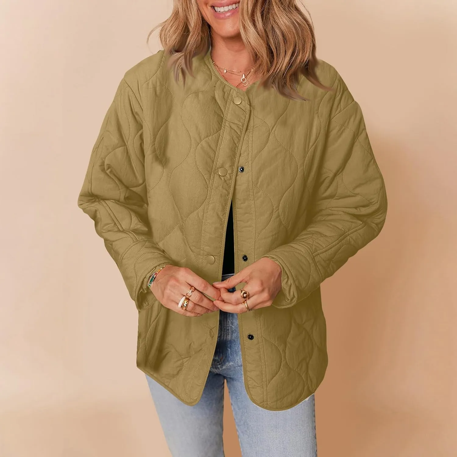 Jackets for Women Plain Quilted Puffer Jacket Fleece Lined Parka Comfy Soft Versatile Coats Womens Fashion Hoodies