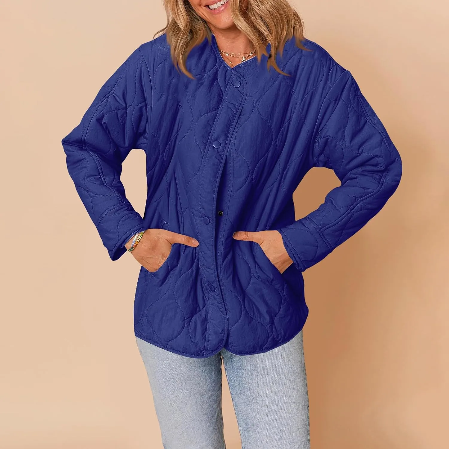 Jackets for Women Plain Quilted Puffer Jacket Fleece Lined Parka Comfy Soft Versatile Coats Womens Fashion Hoodies