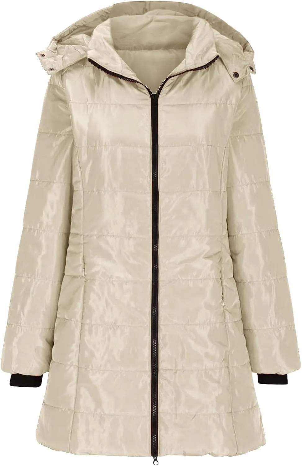 Jackets for Women Zip Up Quilted Puffer Jacket Fleece Lined Parka Oversized Causal Versatile Womens Fashion Hoodie