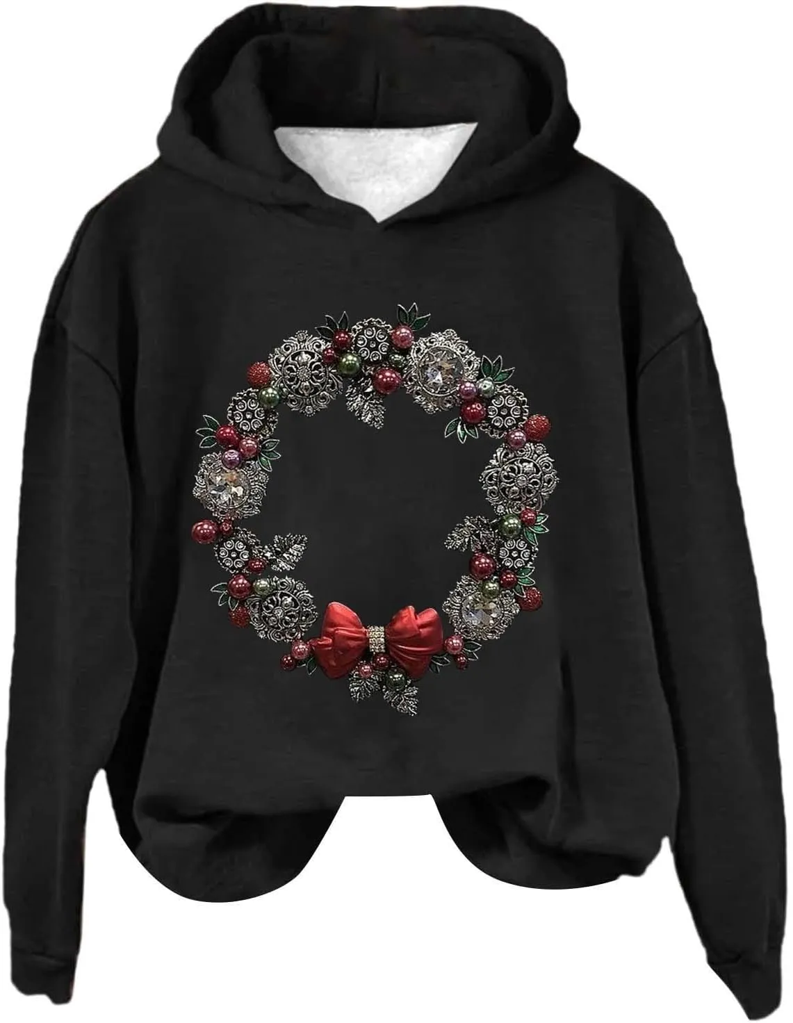 LCMTWX Hooded Sweatshirts for Women Color Loose Long Sleeved Christmas Print Hoodie Plus Size Sweaters Zip Up Hoodie Zip Up H