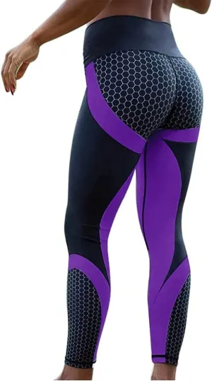 LELEBEAR Colorblock Butt Lifting High Waist Sports Leggings, Women High Waist Scrunch Yoga Pants Tummy Control Leggings