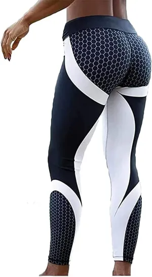 LELEBEAR Colorblock Butt Lifting High Waist Sports Leggings, Women High Waist Scrunch Yoga Pants Tummy Control Leggings