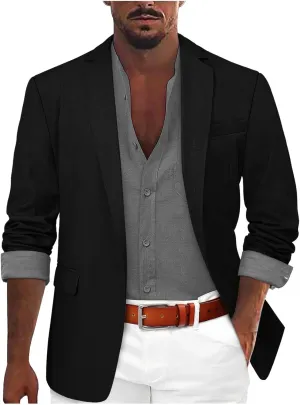 Lightweight Two Button Suit Jacket Mens Suit Slim Fit One Button Solid Tuxedo Acket 2 Button Lightweight Sport Coats