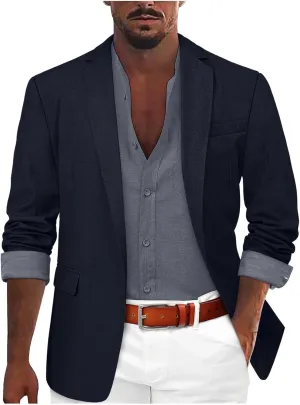 Lightweight Two Button Suit Jacket Mens Suit Slim Fit One Button Solid Tuxedo Acket 2 Button Lightweight Sport Coats