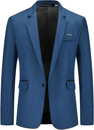 Lightweight Two Button Suit Jacket Mens Suit Slim Fit One Button Solid Tuxedo Acket 2 Button Lightweight Sport Coats