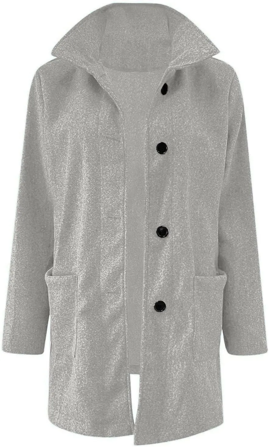 Long Pea Coats for Women Stand Collar Single Breasted Wool Coats Wool Blend Peacoat Winter Casual Overcoat Jacket