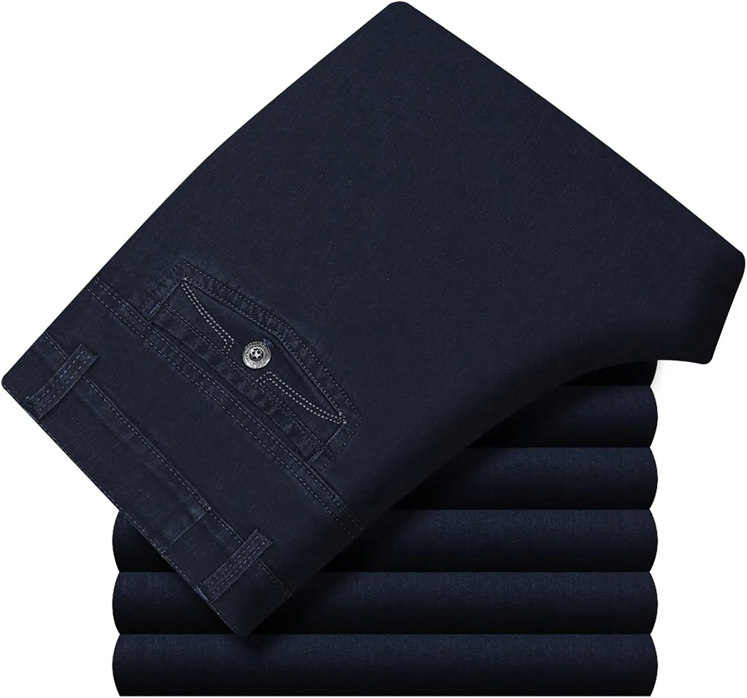 Men High Waist Straight Fit Jeans High Waist Straight Fit Stretch Denim Men Relaxed Fit Pants