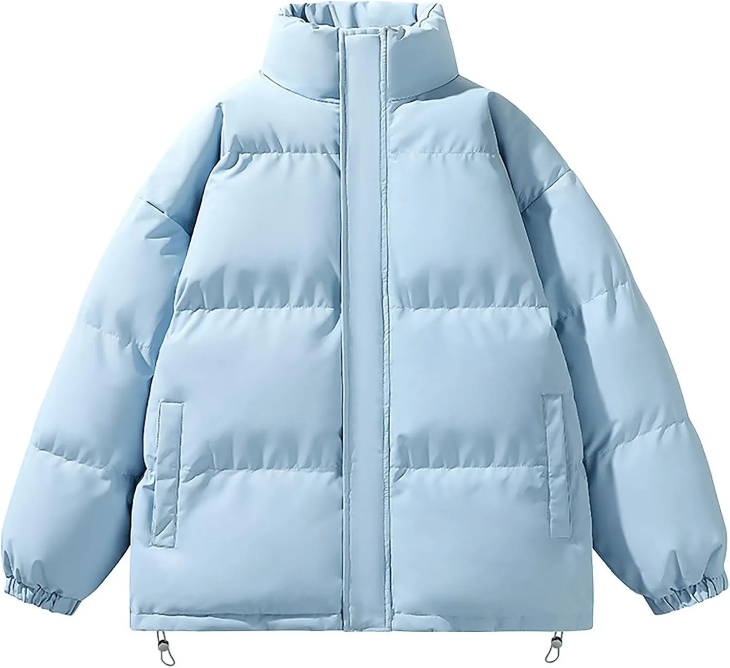 Men Women Down Coat Winter Oversized Puffer Jackets Stand Collar Unisex Puffy Jacket Plus Size Outerwear with Pockets