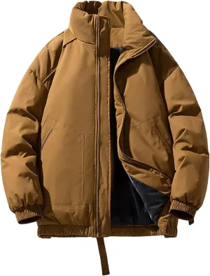 Men Women Puffer Jacket Winter Warm Down Coats Insulated Quilted Coat Parkas Oversized Unisex Outerwear with Pockets