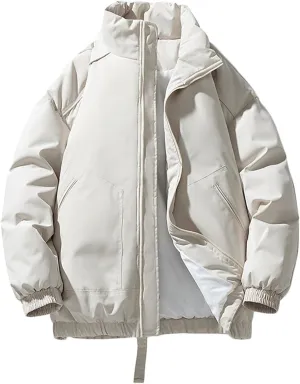 Men Women Puffer Jacket Winter Warm Down Coats Insulated Quilted Coat Parkas Oversized Unisex Outerwear with Pockets