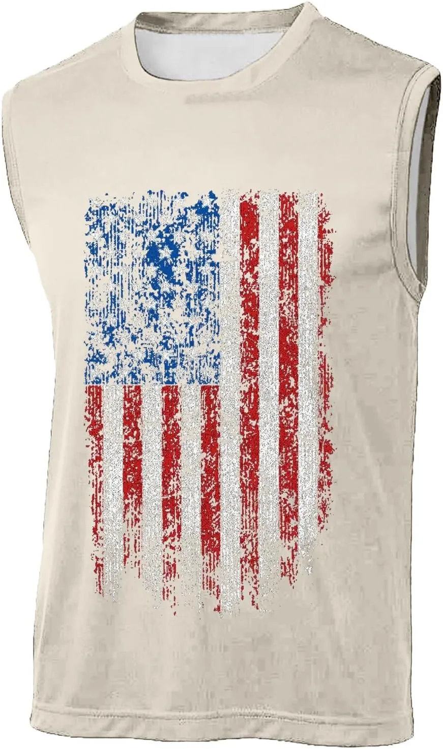 Men's American Flag Tank Tops Stylish Independence Day USA Patriotic Shirt Vest Retro Striped Star Graphic Tee Shirt