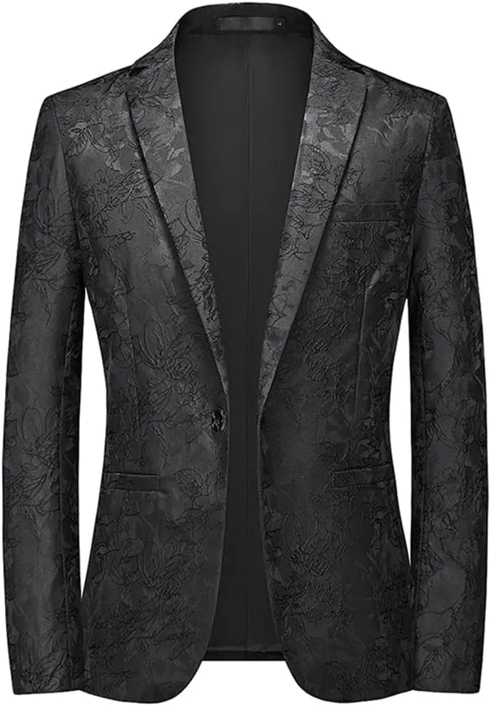 Mens Blazers Slim Fit Suit Coat Smart Wedding Party Single Button Dress Blazers Outerwear