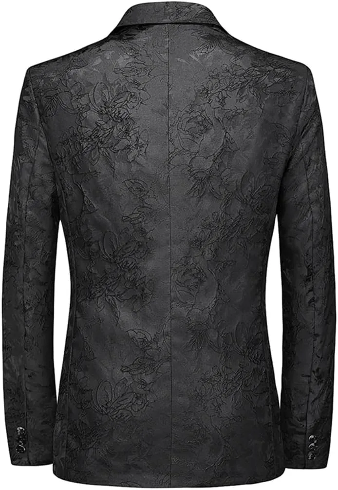 Mens Blazers Slim Fit Suit Coat Smart Wedding Party Single Button Dress Blazers Outerwear