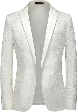 Mens Blazers Slim Fit Suit Coat Smart Wedding Party Single Button Dress Blazers Outerwear
