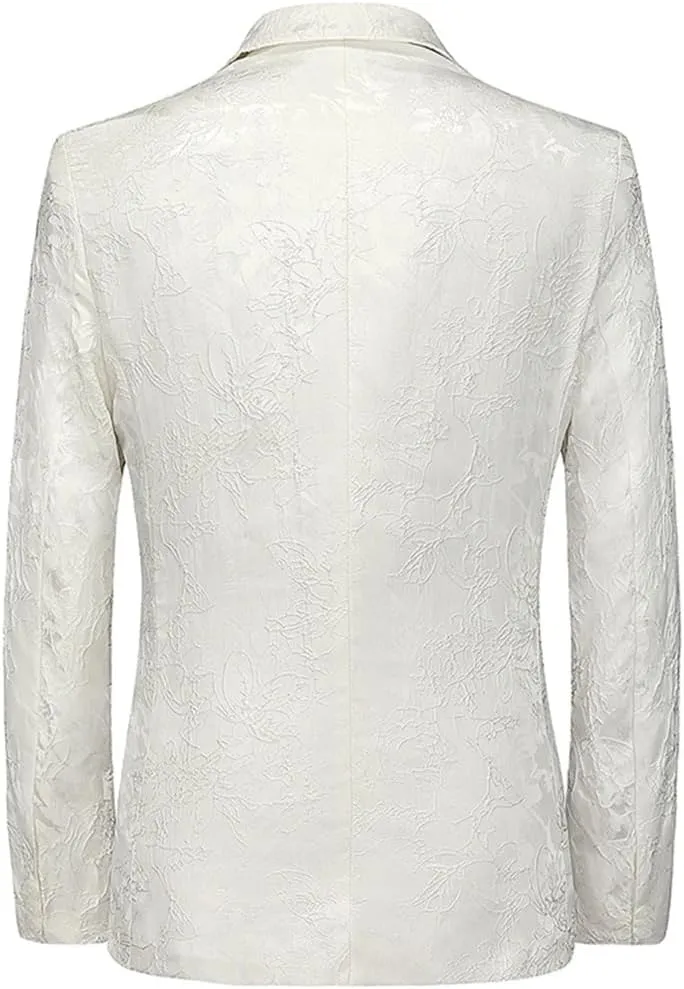 Mens Blazers Slim Fit Suit Coat Smart Wedding Party Single Button Dress Blazers Outerwear
