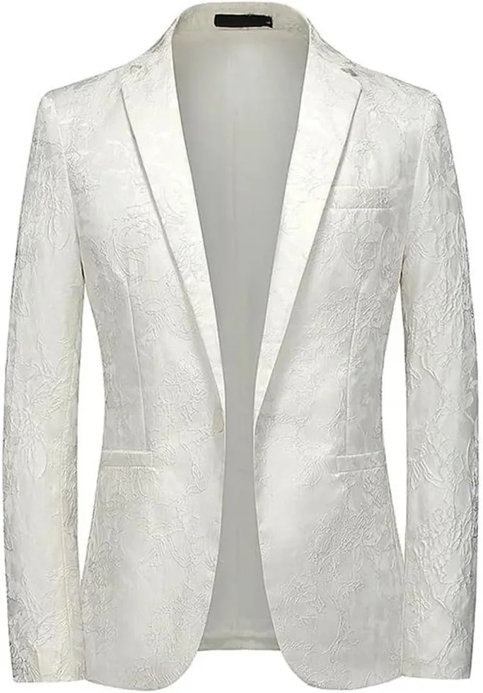 Mens Blazers Slim Fit Suit Coat Smart Wedding Party Single Button Dress Blazers Outerwear
