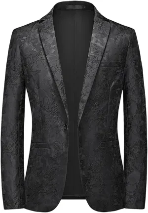 Mens Blazers Slim Fit Suit Coat Smart Wedding Party Single Button Dress Blazers Outerwear