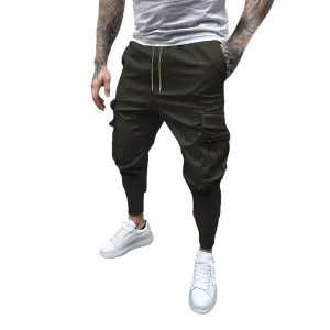 Men's Cargo Jogger Pants Stretch Sweatpants Slim Fit Tactical Pants with Zipper Pockets Casual Trousers Men's Casual Slim Fit Pants Skinny Stretch Dress Slacks #22- Green Large