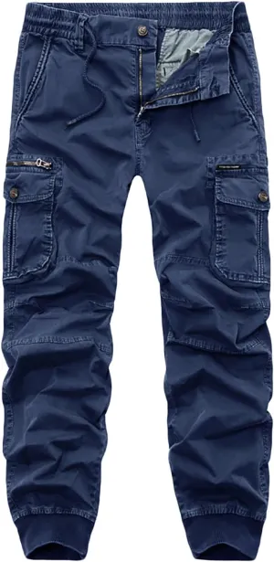 Mens Cargo Pants Slim Fit Hiking Pants Men Casual Lightweight Joggers Work Pants Multi-Pocket Military Pants