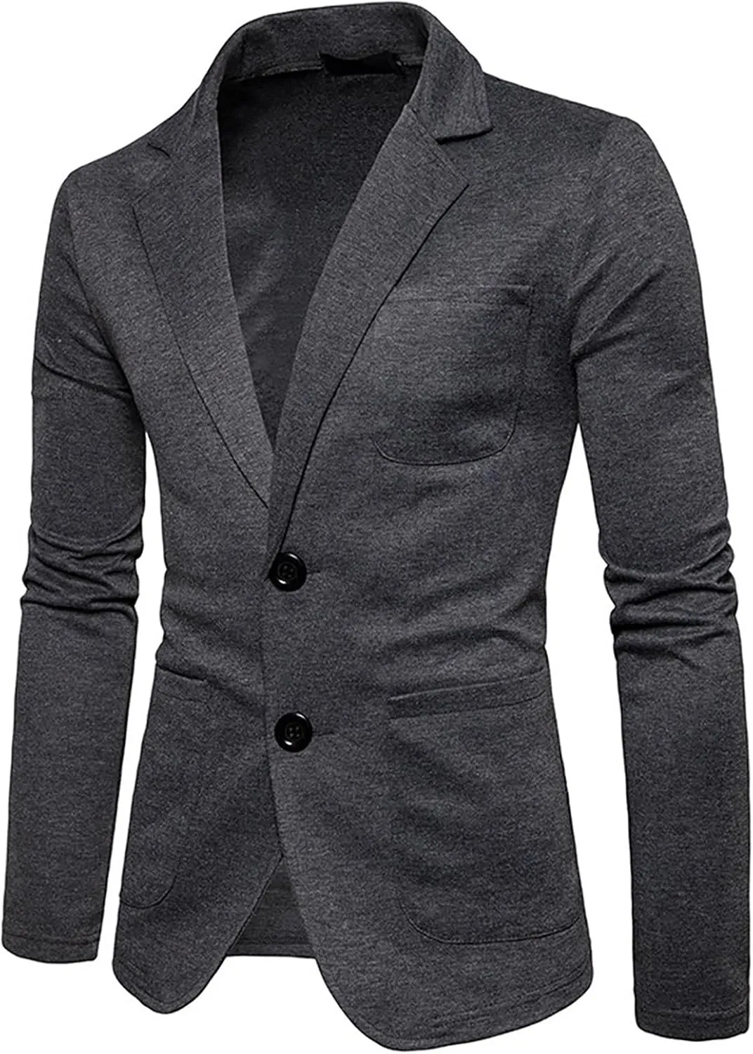 Mens Casual Blazer Slim Fit Two Botton Lightweight Suit Jacket Daily Solid Formal Business Sports Coat with Pockets