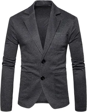 Mens Casual Blazer Slim Fit Two Botton Lightweight Suit Jacket Daily Solid Formal Business Sports Coat with Pockets