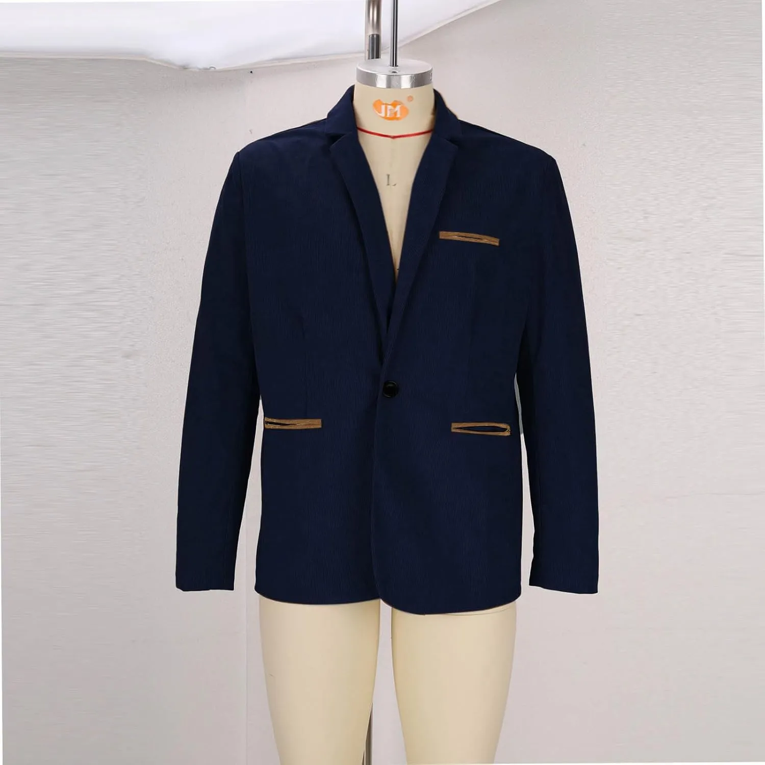 Men's Casual Corduroy Blazer Classic Fit One Button Sport Coat Fashion Notch Lapel Blazer Jacket Fall Winter Jackets