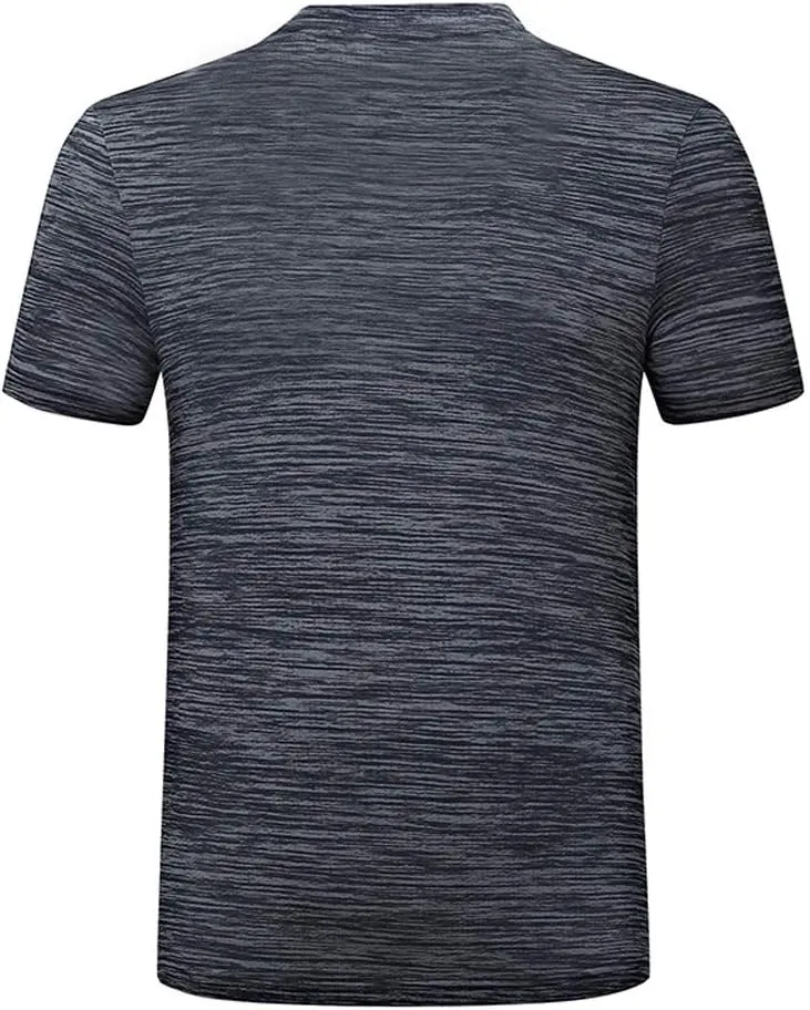 Men's Casual Crew Neck Sweatshirt Breathable Short Sleeve T Shirt Quick Dry Plain Performance Tee Workout Gym Activewear