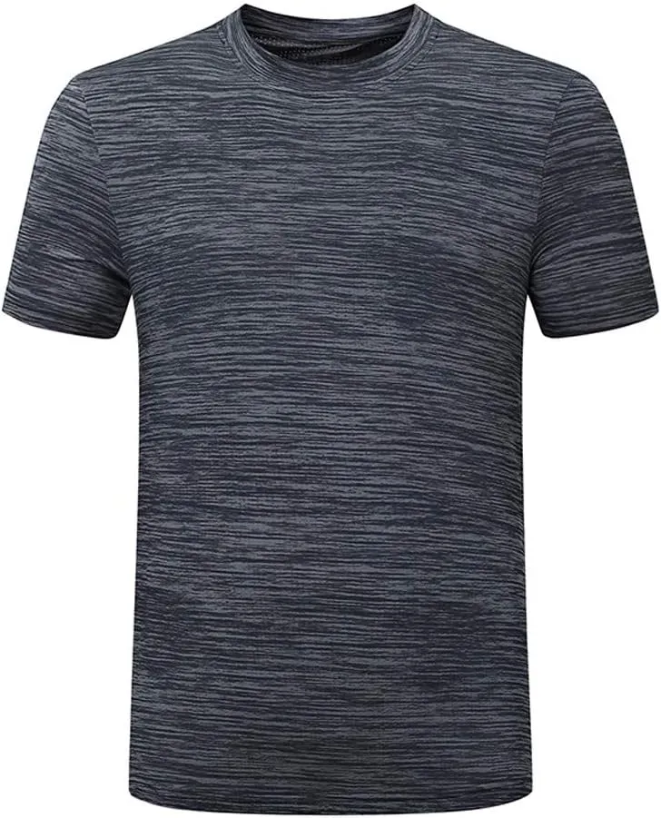 Men's Casual Crew Neck Sweatshirt Breathable Short Sleeve T Shirt Quick Dry Plain Performance Tee Workout Gym Activewear