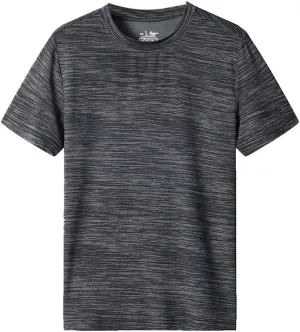 Men's Casual Crew Neck Sweatshirt Breathable Short Sleeve T Shirt Quick Dry Plain Performance Tee Workout Gym Activewear