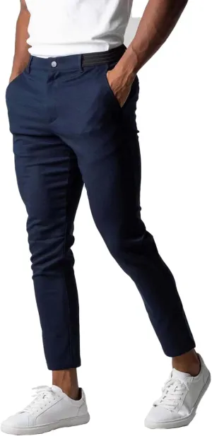 Men's Casual Pants Slim Dress Pants Stretchy Flat Front Tapered Legs Regular Casual Elastic Waist Straight Legs Daily Wear
