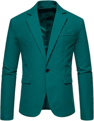 Men's Casual Suit Blazer Jackets Lightweight Sports Coats One Button Slim Fit Business Suit Jacket
