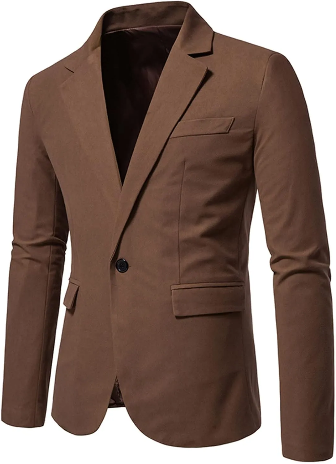 Men's Casual Suit Blazer Jackets Lightweight Sports Coats One Button Slim Fit Business Suit Jacket