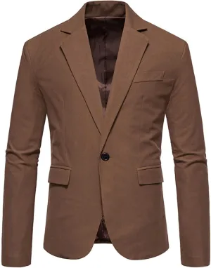 Men's Casual Suit Blazer Jackets Lightweight Sports Coats One Button Slim Fit Business Suit Jacket