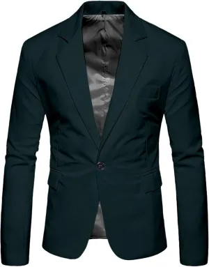 Men's Casual Two Button Blazer Breathable Slim Fit Single Breasted Sport Coat Wedding Business Slim Fit Suit Jacket