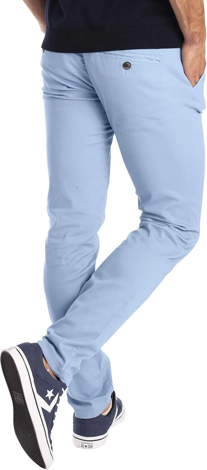 Mens Chino Pants Slim Fit Casual Classic Flat Front Stretch Flex Cotton Chino Khaki Pants Sizes 30W-40W
