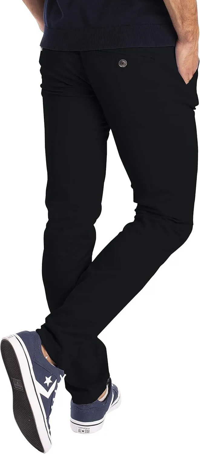 Mens Chino Pants Slim Fit Casual Classic Flat Front Stretch Flex Cotton Chino Khaki Pants Sizes 30W-40W