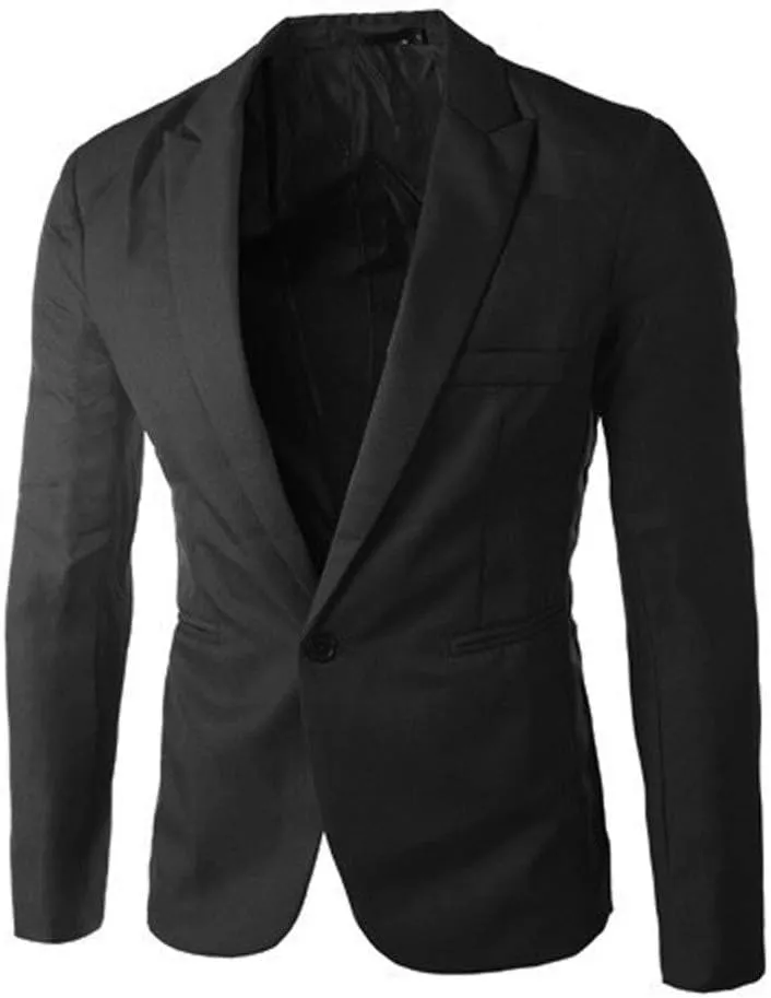 Men's Classic Casual Blazer One Button Solid Lightweight Sport Coat Slim Fit Suit Men Formal Jackets for Dinner Party Prom